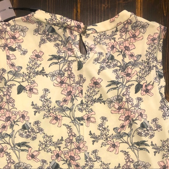 Karl Lagerfeld PARIS 🌸 Beautiful Mint Green w/Pale Pink Flowers Sleeveless SZ M - Picture 5 of 8